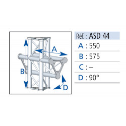 Asd ASD44 Angles 4 départs 90°